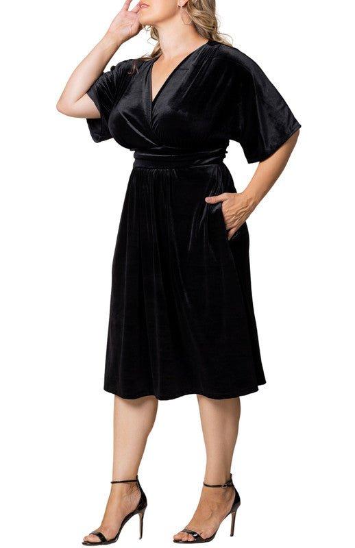 Angelic Velvet Midi Cocktail Dress - Plus Product Image