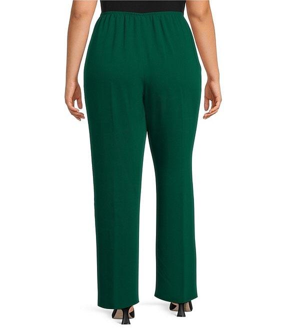 Caroline Rose Plus Size Matte Crepe Pull-On Straight Leg Pants Product Image