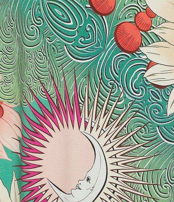 JOHNNY WAS The Janie Favorite Emily Abstract Floral Print Knit Jersey Crew Neck Cap Sleeve Midi Dress Product Image