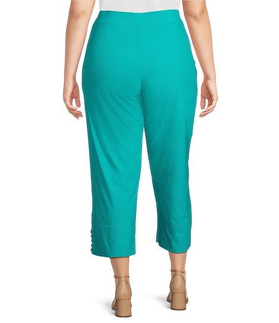 IC Collection Plus Size Slim Stretch Knit Cropped Pants Product Image
