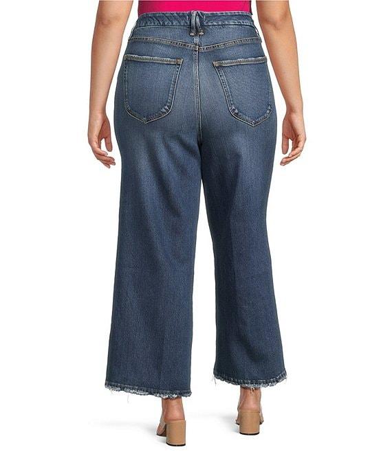 Good American Plus Size Soft Tech Good Waist High Rise Cropped Palazzo Jeans Product Image