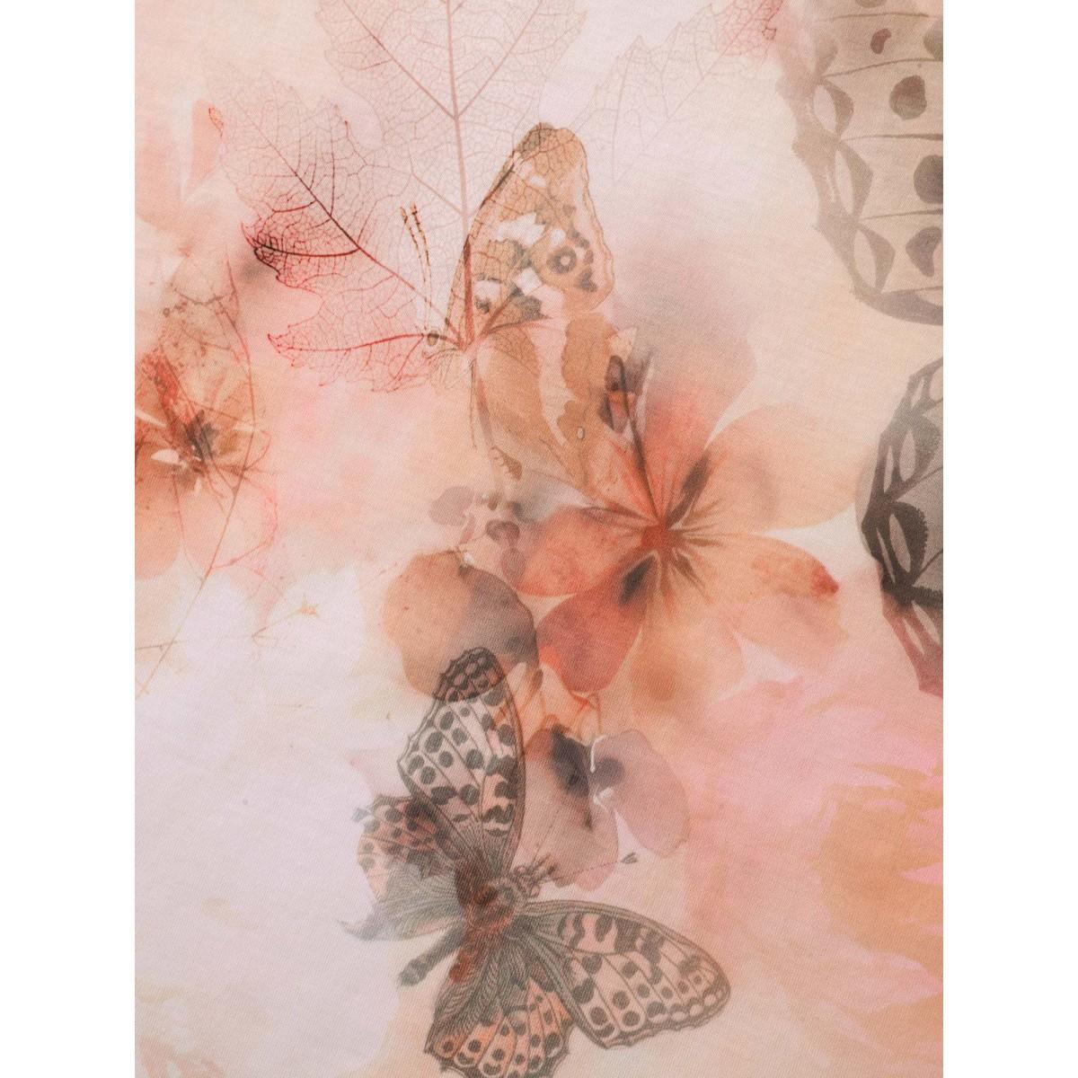 Plus Size Stretchy Butterfly Print V Neck T-Shirt Crepe Women Leisure Non Butterfly V-neck Casual T-shirts BloomChic 26/4X Product Image