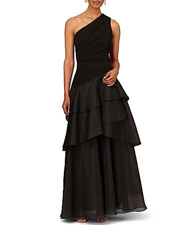 Womens One-Shoulder Tiered Gown Size 0 Product Image