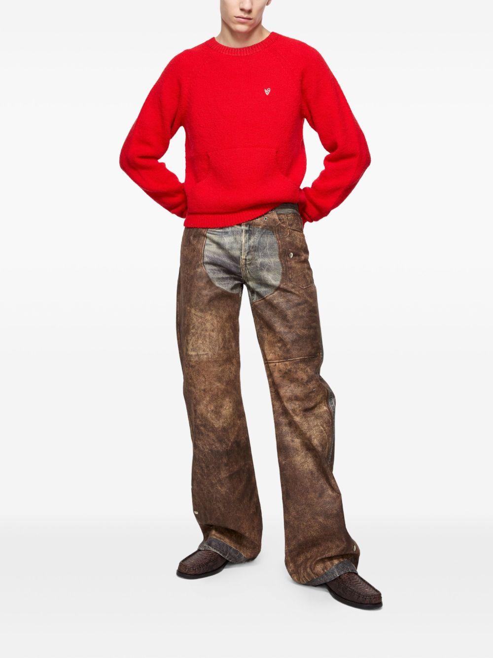 pocket-detail crew-neck sweater Product Image