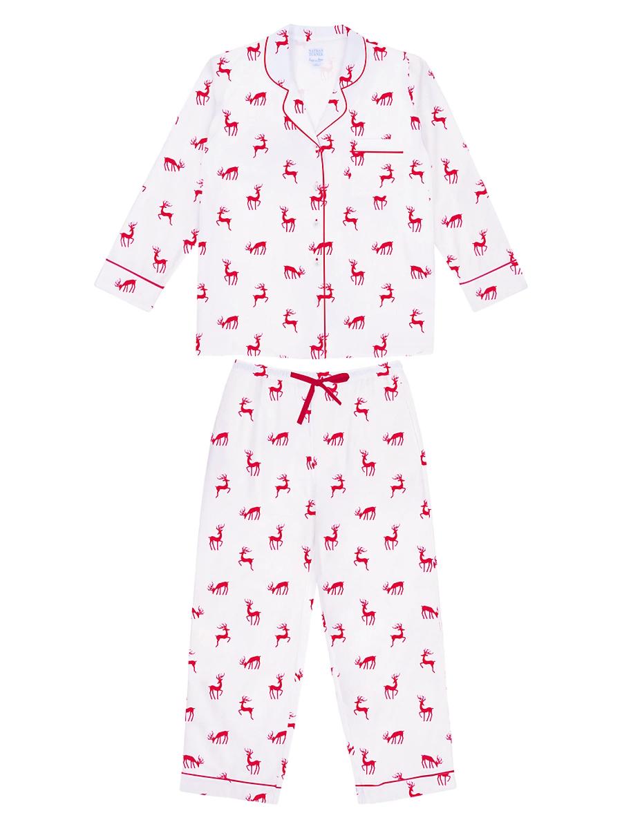 Womens Reindeer Long Pajama Set Product Image