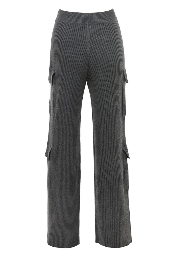 Tea  charcoal knitted utility trousers - sale Product Image