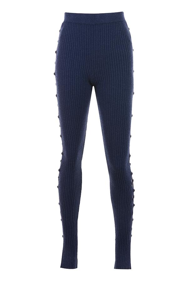 Belong  navy ribbed knit trousers - sale Product Image