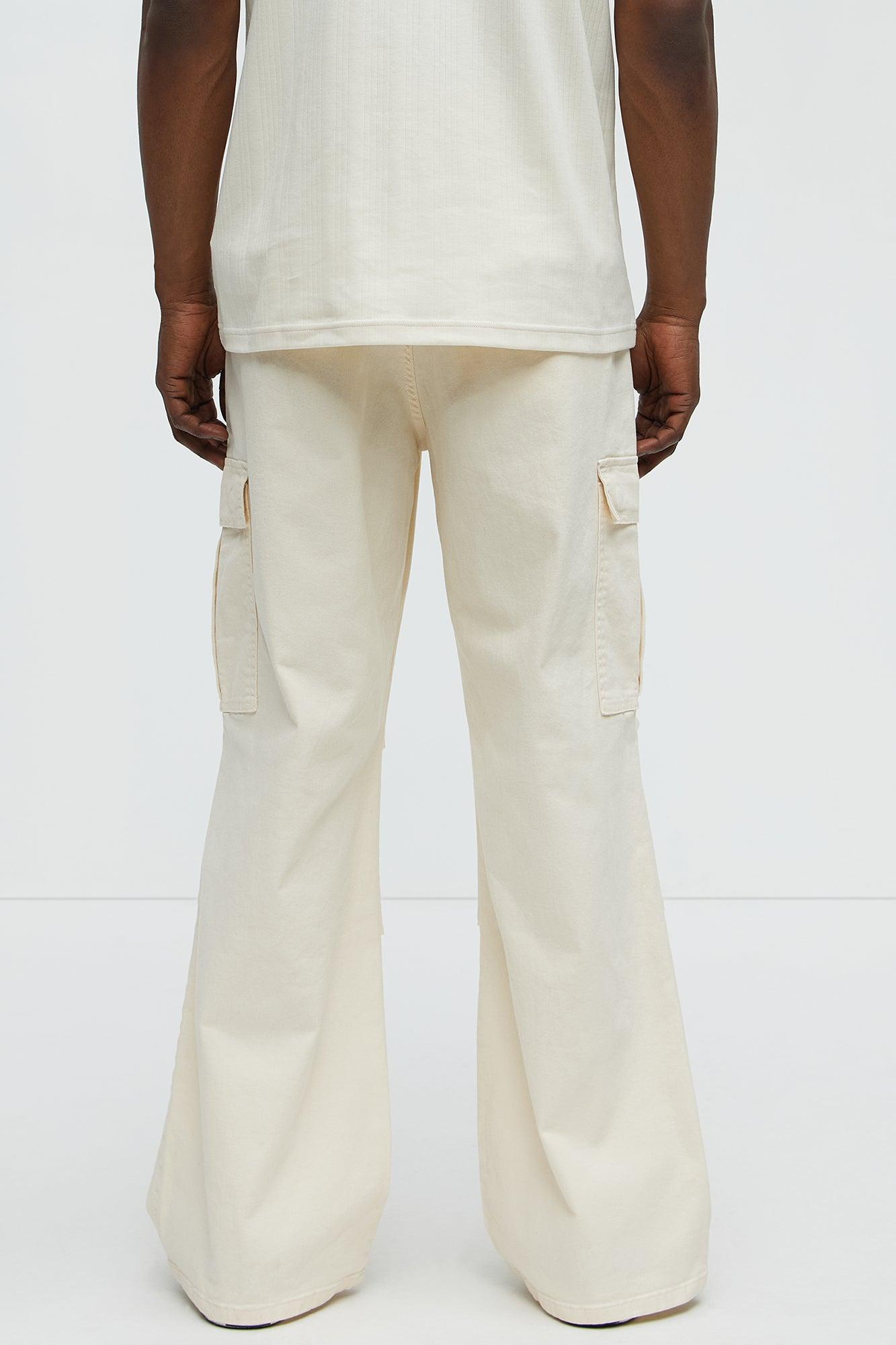 Yes Please Baggy Cargo Pants - Cream Male Product Image