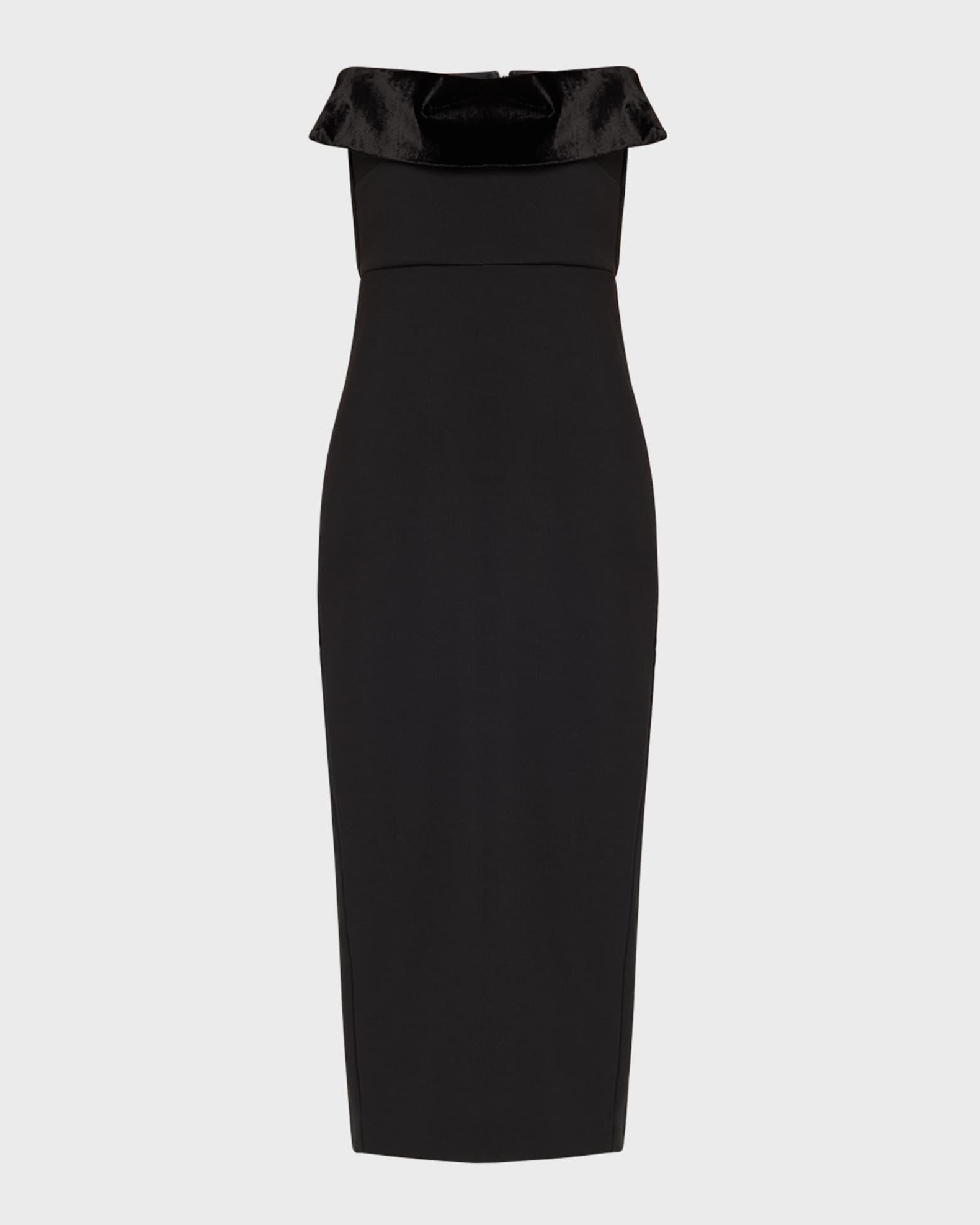 Strapless Crepe Midi Dress Product Image