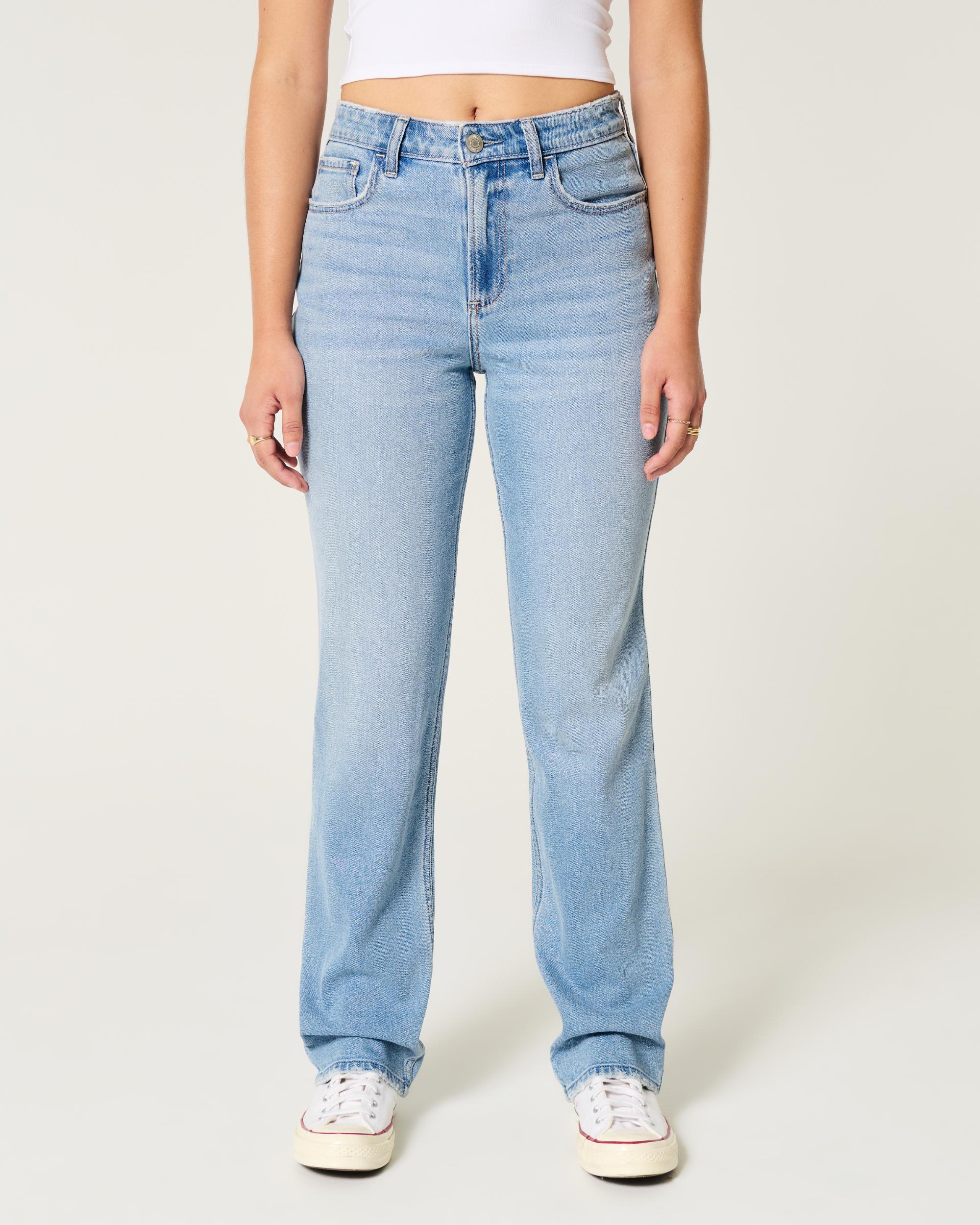 Curvy High-Rise Light Wash Straight Jeans Product Image