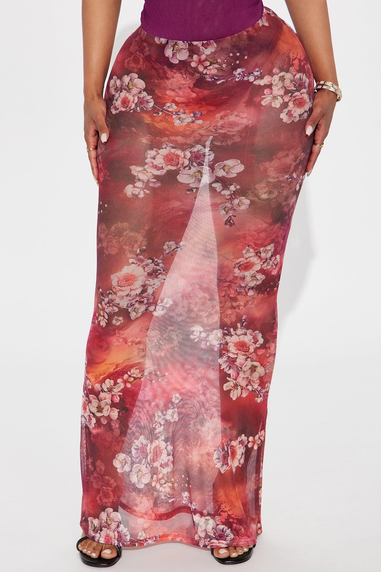 Harlowe Floral Maxi Skirt - Red/combo Female Product Image