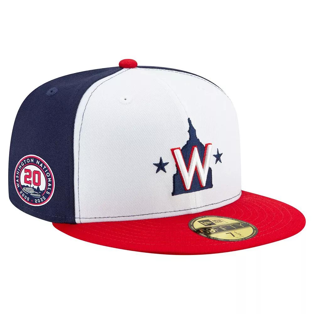 Men's New Era White/Navy/Red Washington Nationals 20th Anniversary 59FIFTY Fitted Hat,  Product Image