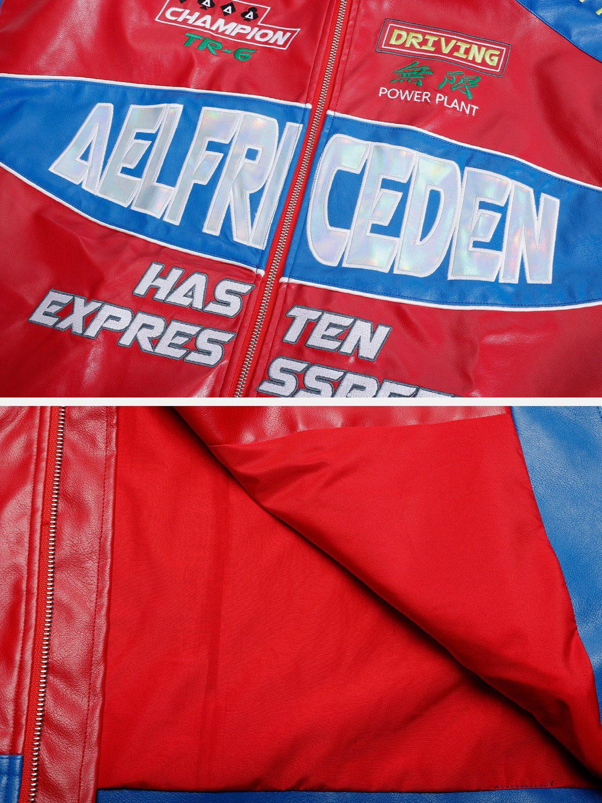 Aelfric Eden Embroidery Racer Moto Jacket Product Image