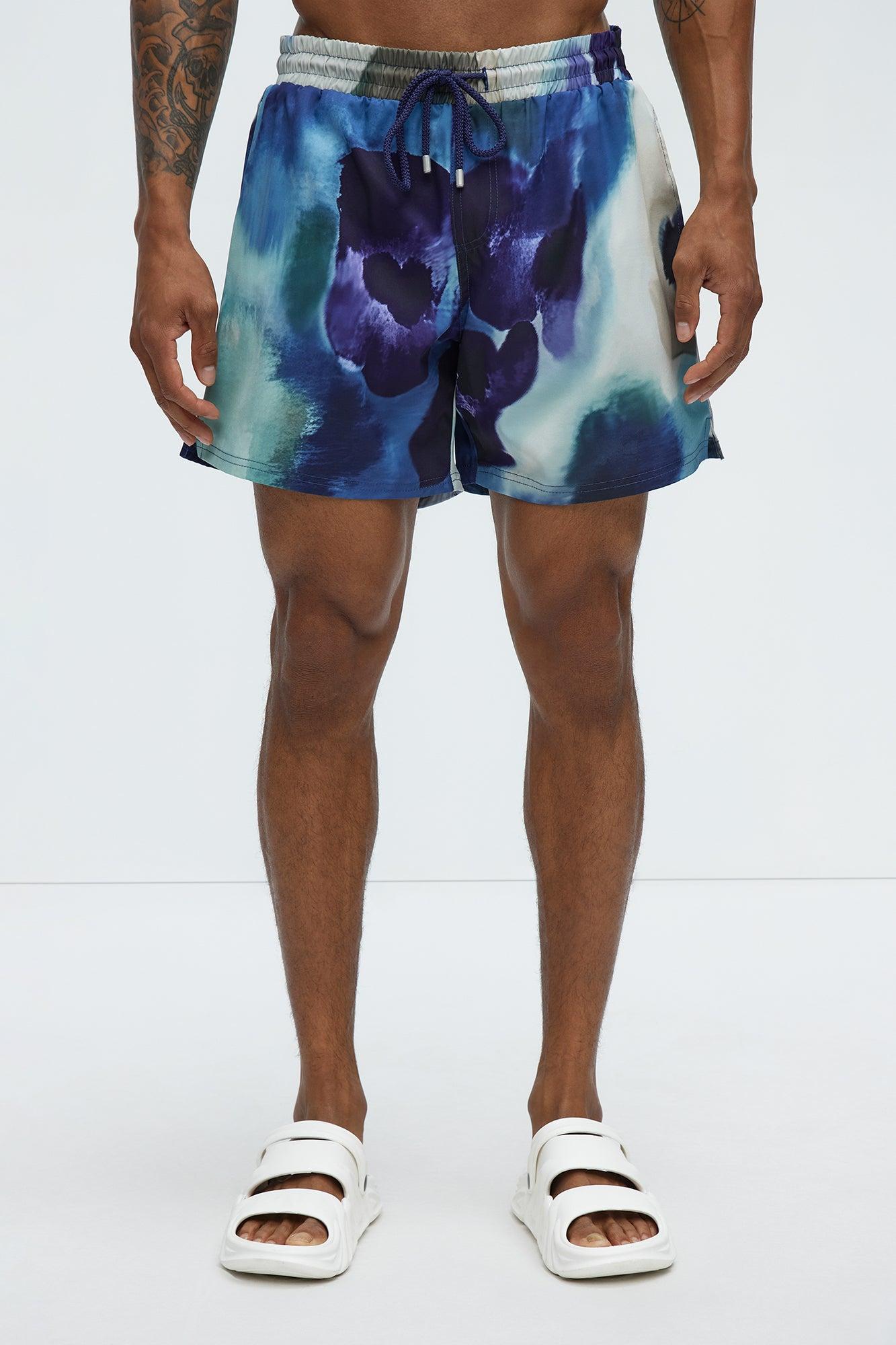 Waterfall Swim Mid Trunk - Blue/combo Product Image