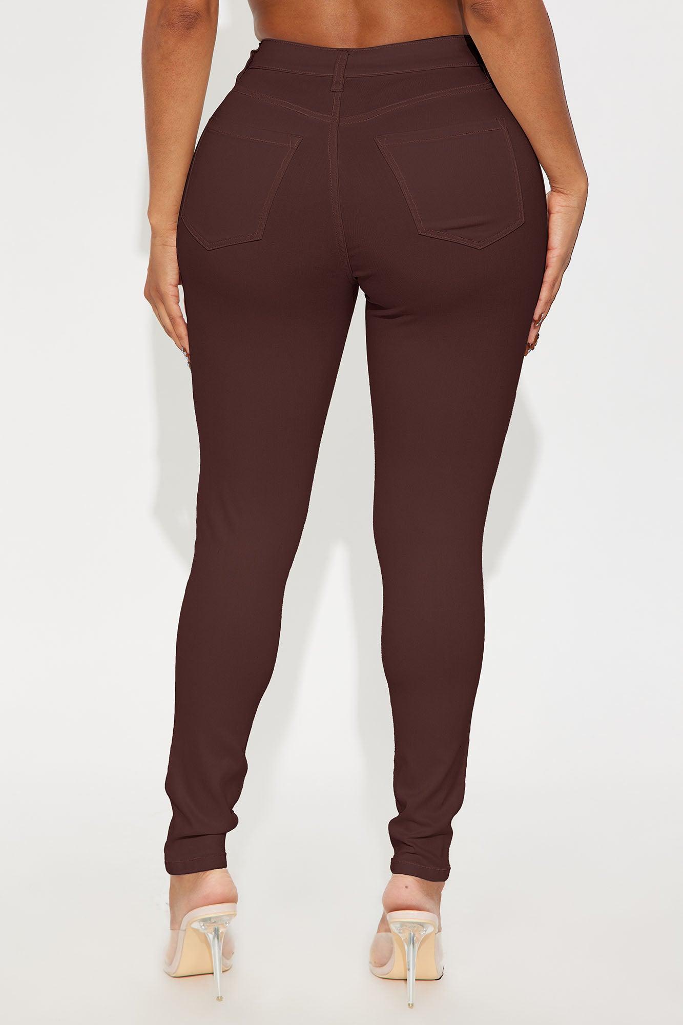 Classic Mid Waist Soft Stretch Skinny Jeans - Brown Female Product Image