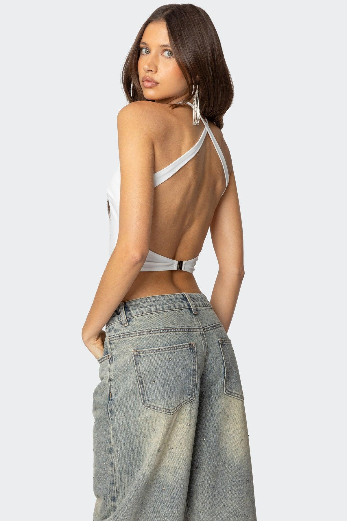 Caity Backless High Neck Top Product Image