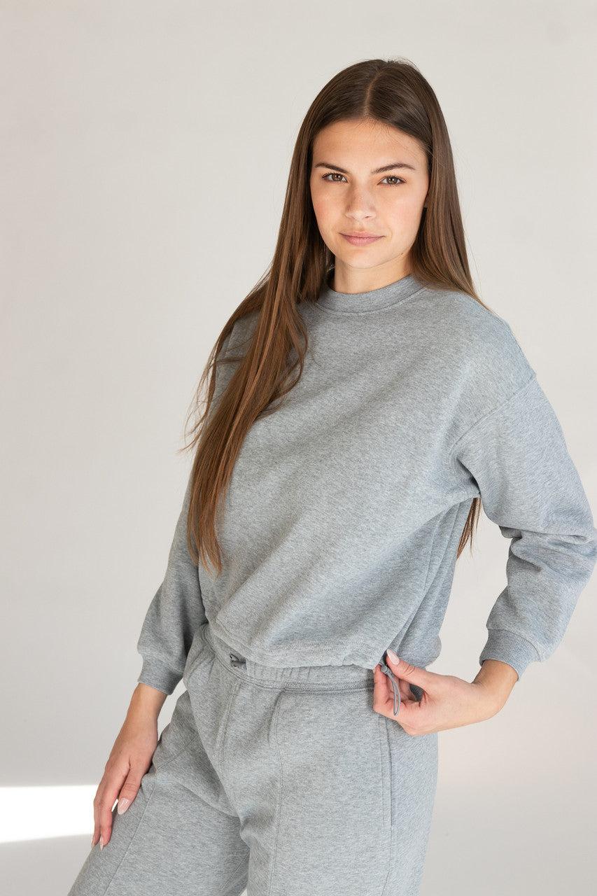 Drawstring Crop Sweatshirt Product Image