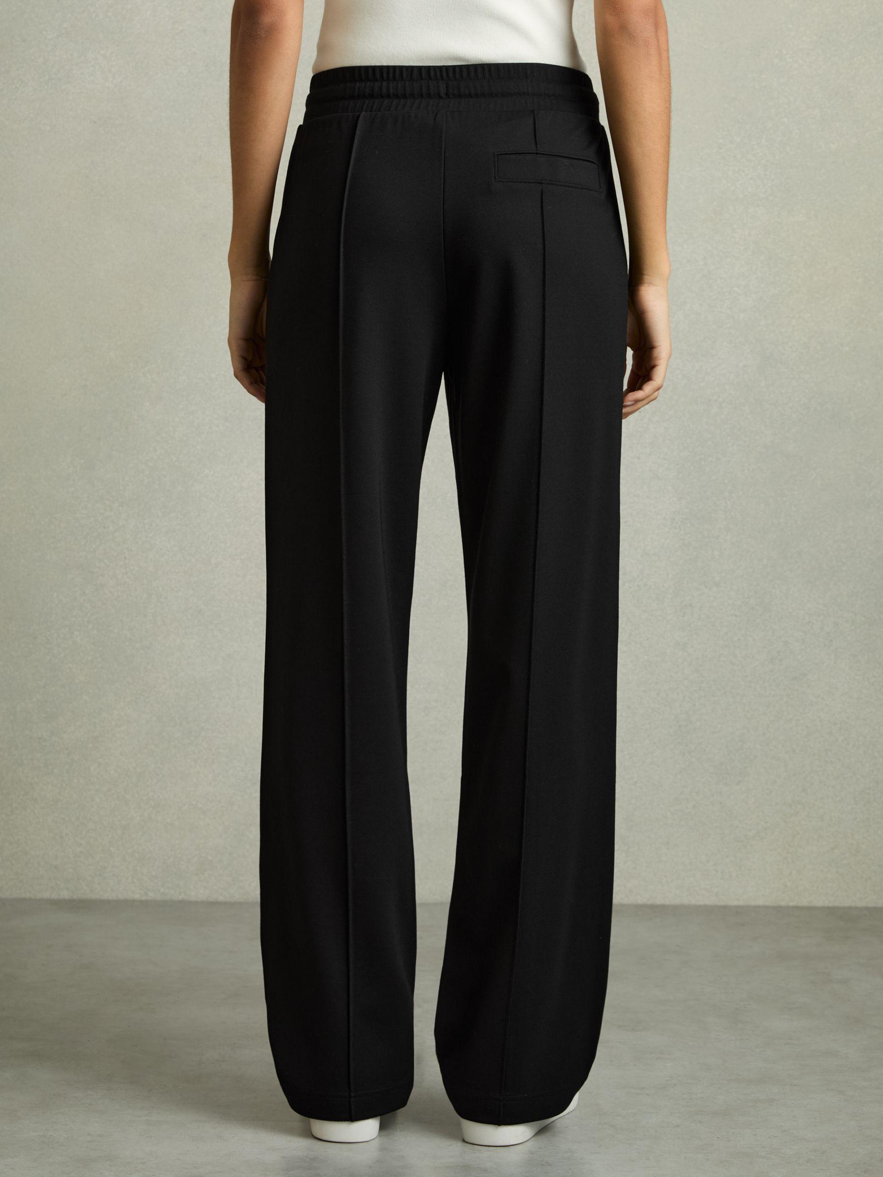 Drawstring Straight Leg Jersey Joggers in Black/Charcoal Product Image