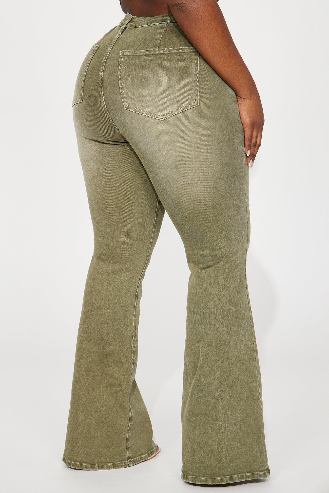 High Esteem Flare Jeans - Green Product Image
