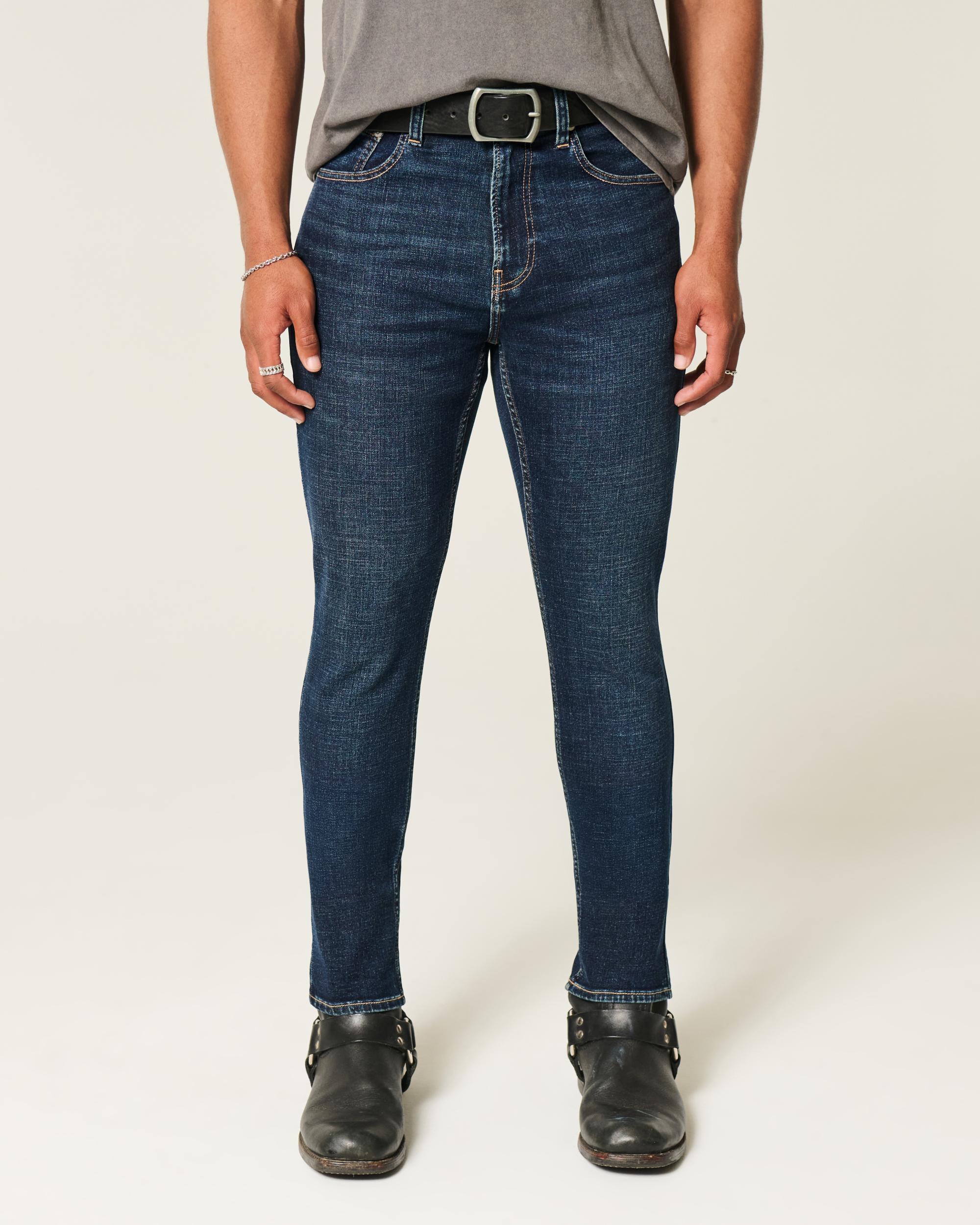 Dark Wash Athletic Skinny Jeans Product Image