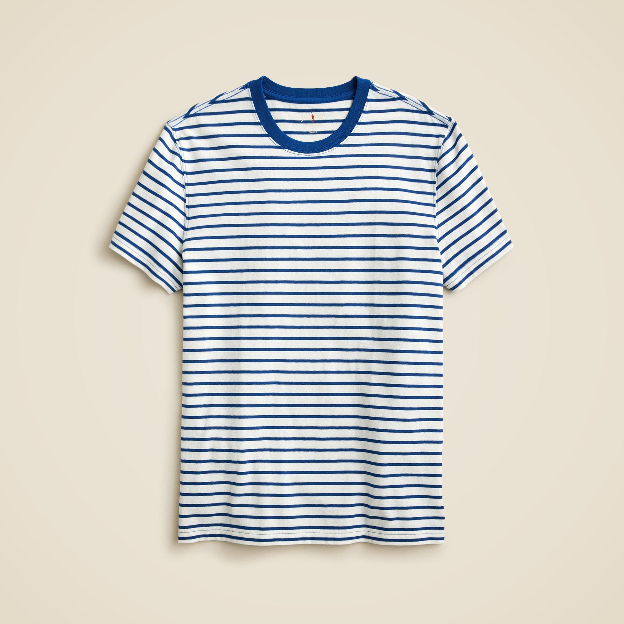 Vintage-wash cotton T-shirt in stripe Product Image
