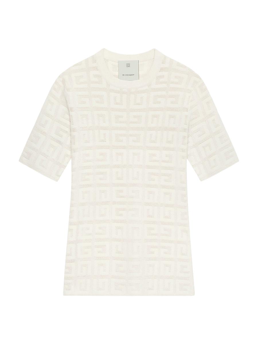 4G Lace Short-Sleeve Sweater Product Image