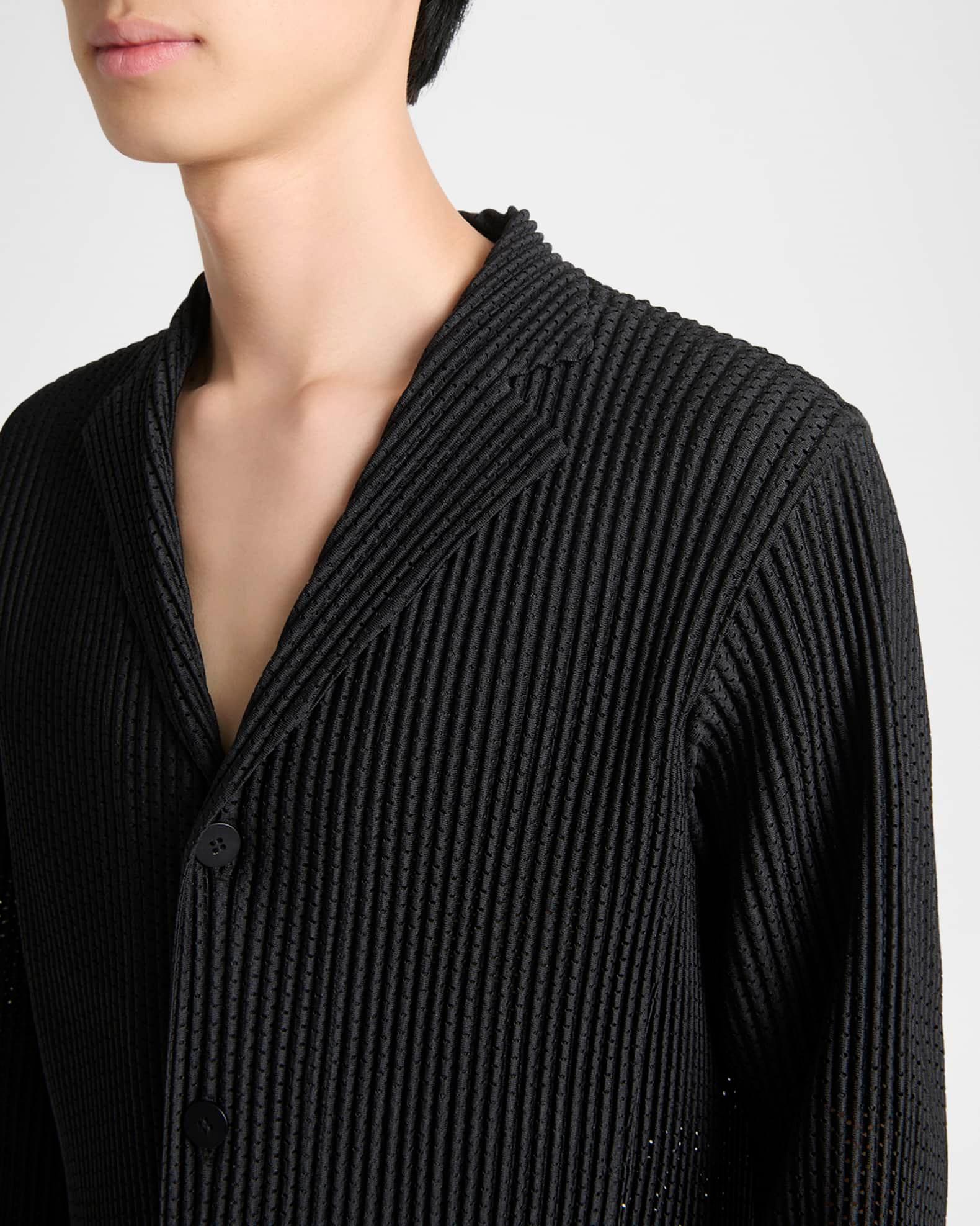 Men's Pleated Mesh Blazer Product Image