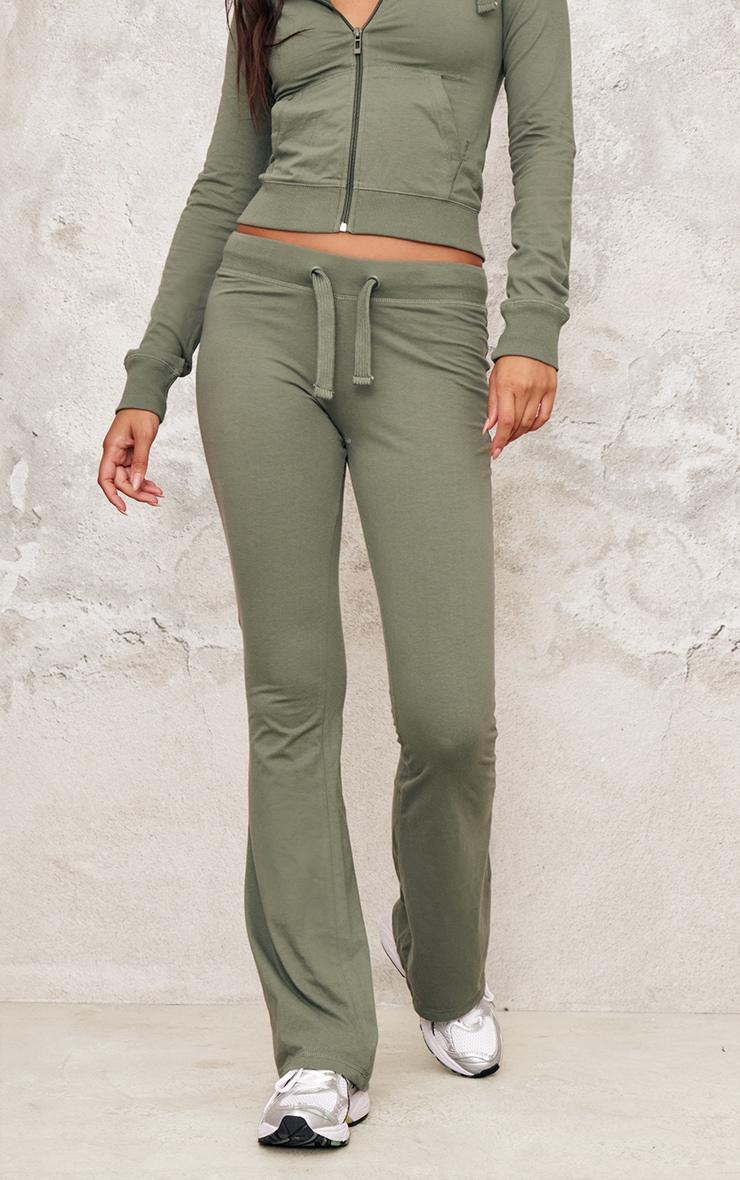 Sea Green Low Rise Skinny Flare Pants Product Image