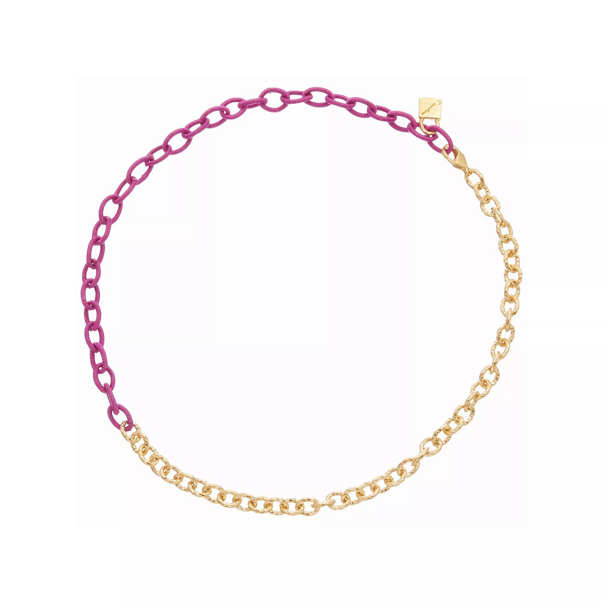 Juvell 18k Gold Plated Two Tone Link Necklace, Women's, Size: 16-18" ADJ, Gold Tone Product Image