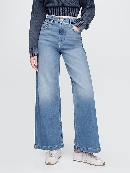 High Rise Stride Wide-Leg Ankle Jeans Product Image