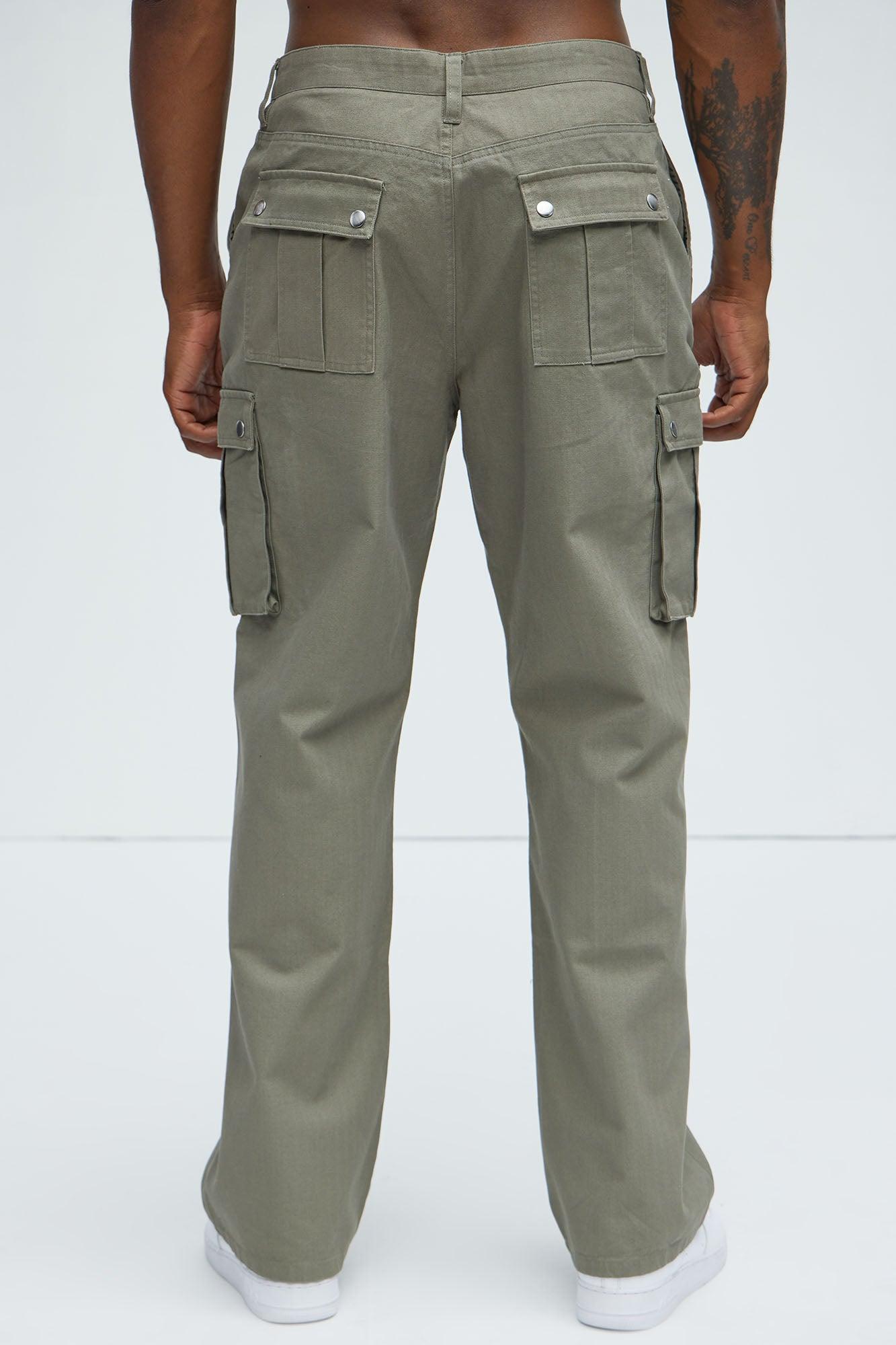 Berry Straight Cargo Pants - Olive Product Image