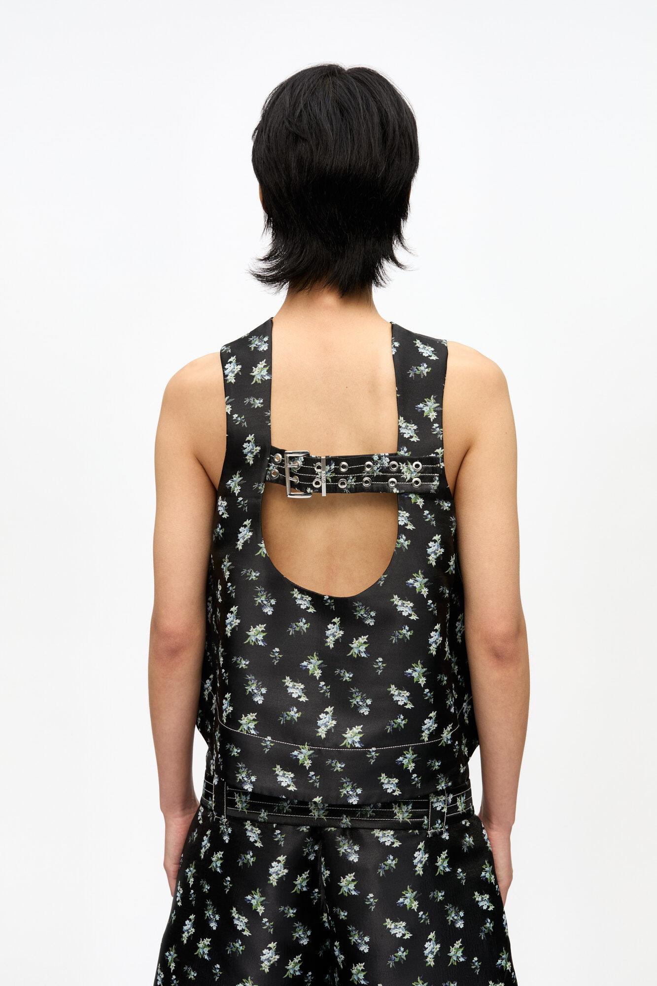 Floral Jacquard Sleeveless Top Product Image