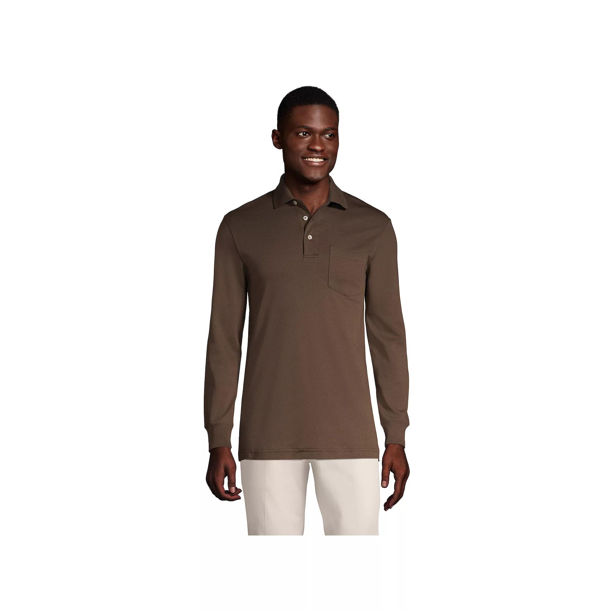 Men's Lands' End Classic-Fit Super Soft Supima Pocket Polo,  Product Image