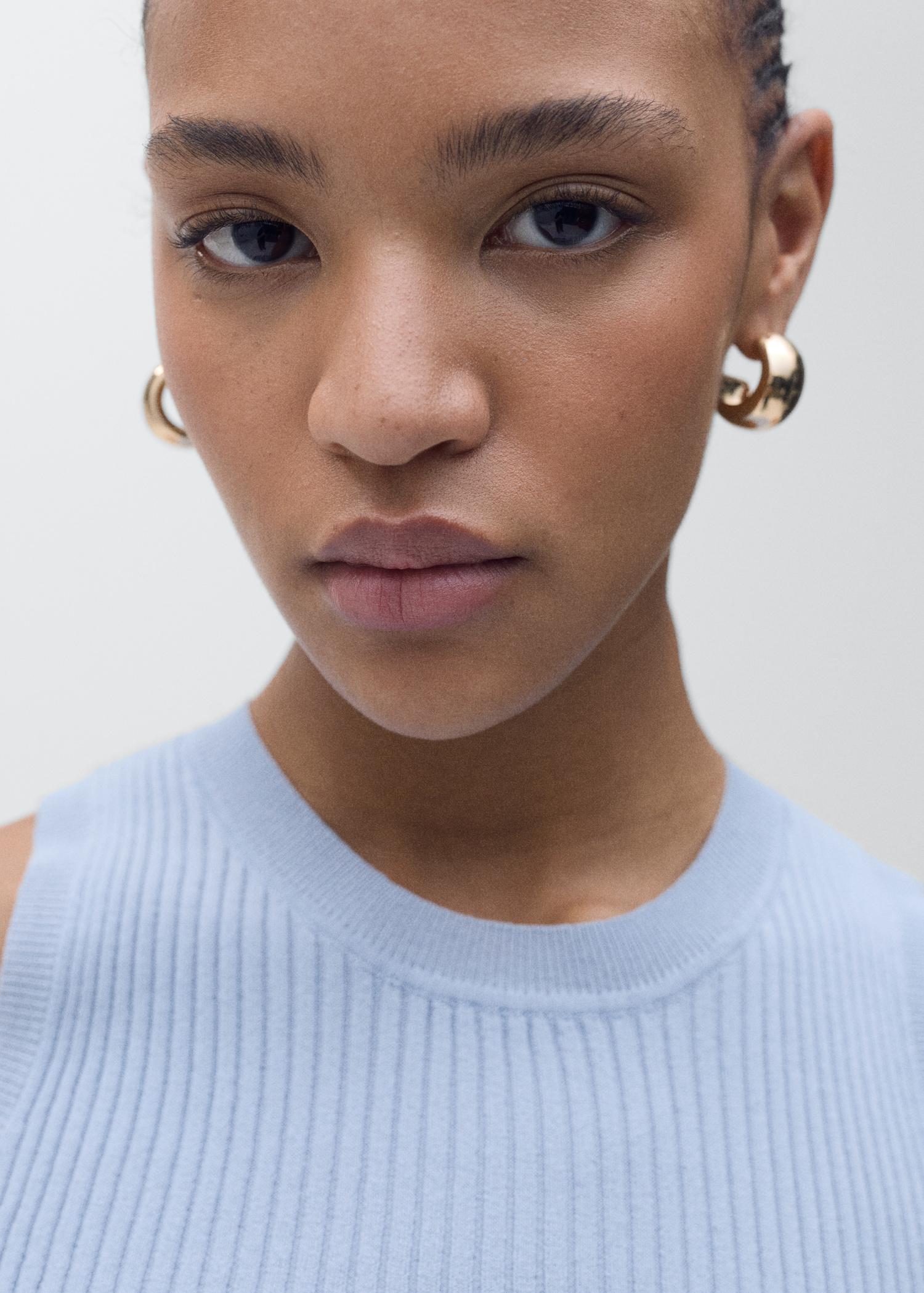 Ribbed knit top - Women | MANGO USA Product Image