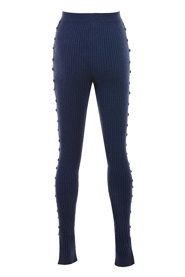 Belong  navy ribbed knit trousers - sale Product Image