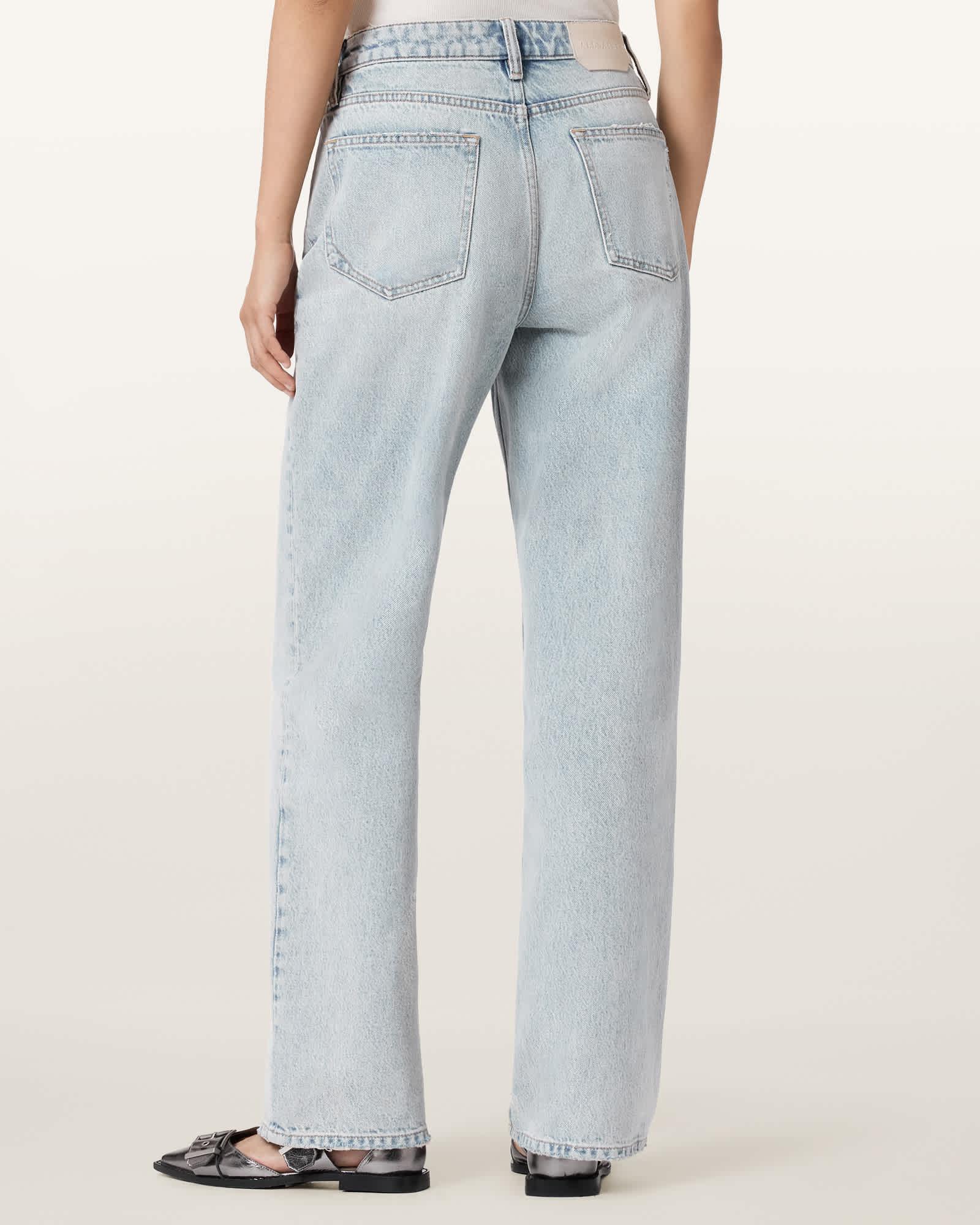 Brooklyn Straight Leg Jeans SNOW INDIGO BLUE | ALLSAINTS US Product Image