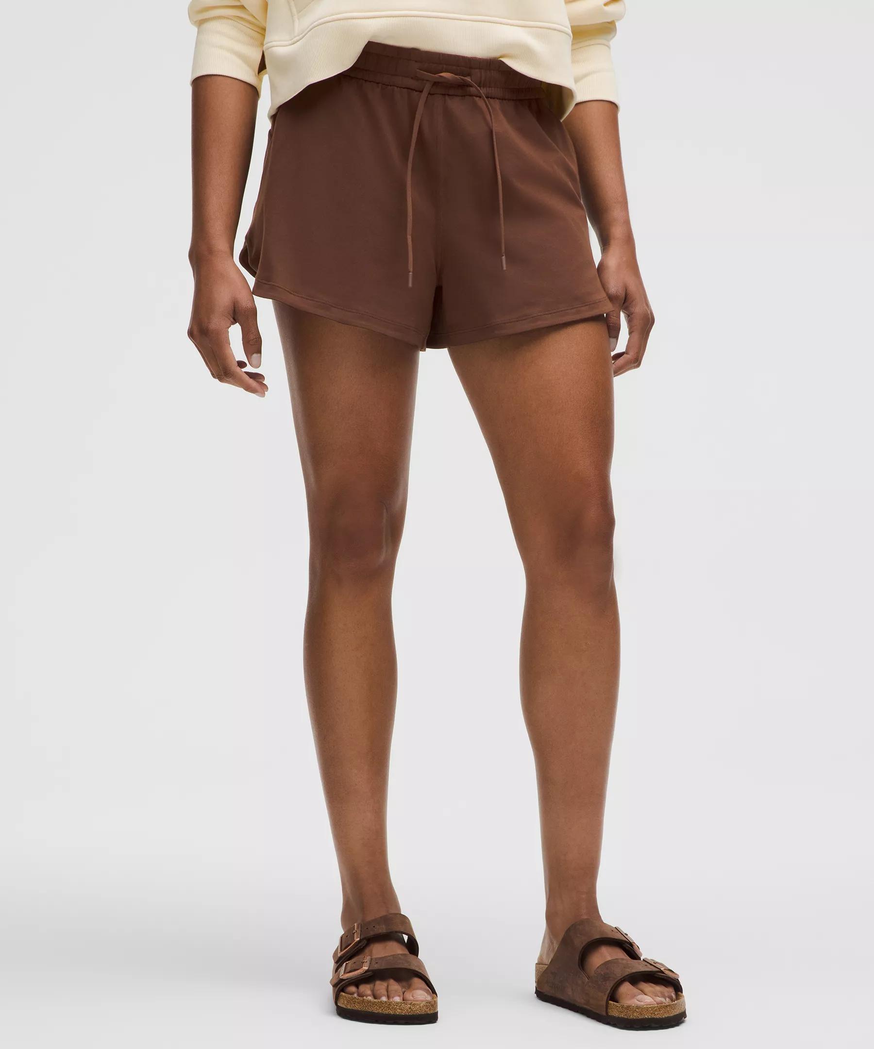 Soft Jersey Mid-Rise Curved-Hem Short 3" Product Image