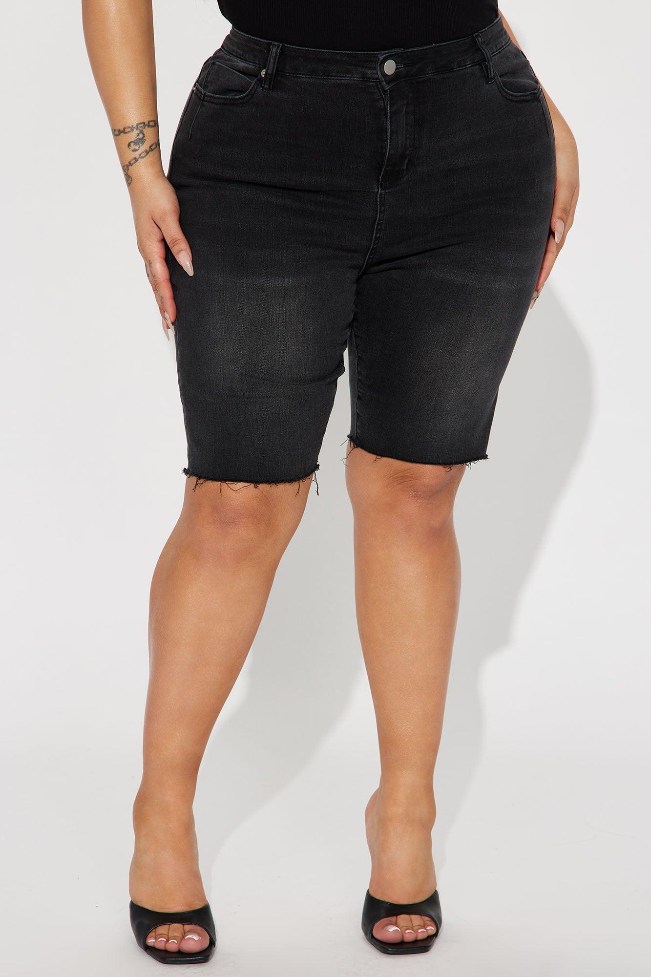 On The Daily Stretch Denim Bermuda Shorts - Black Product Image