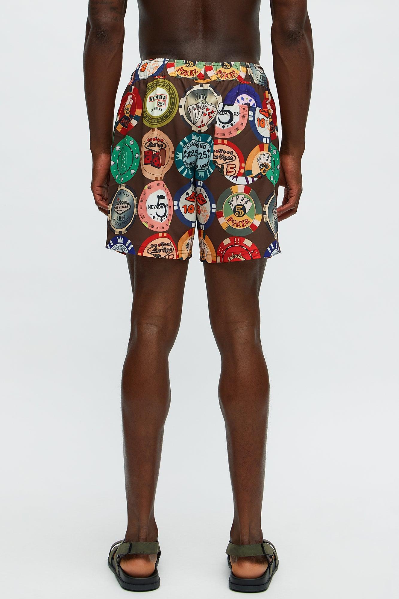 Lucky Hand Swim Mid Trunk - Multi Color Male Product Image