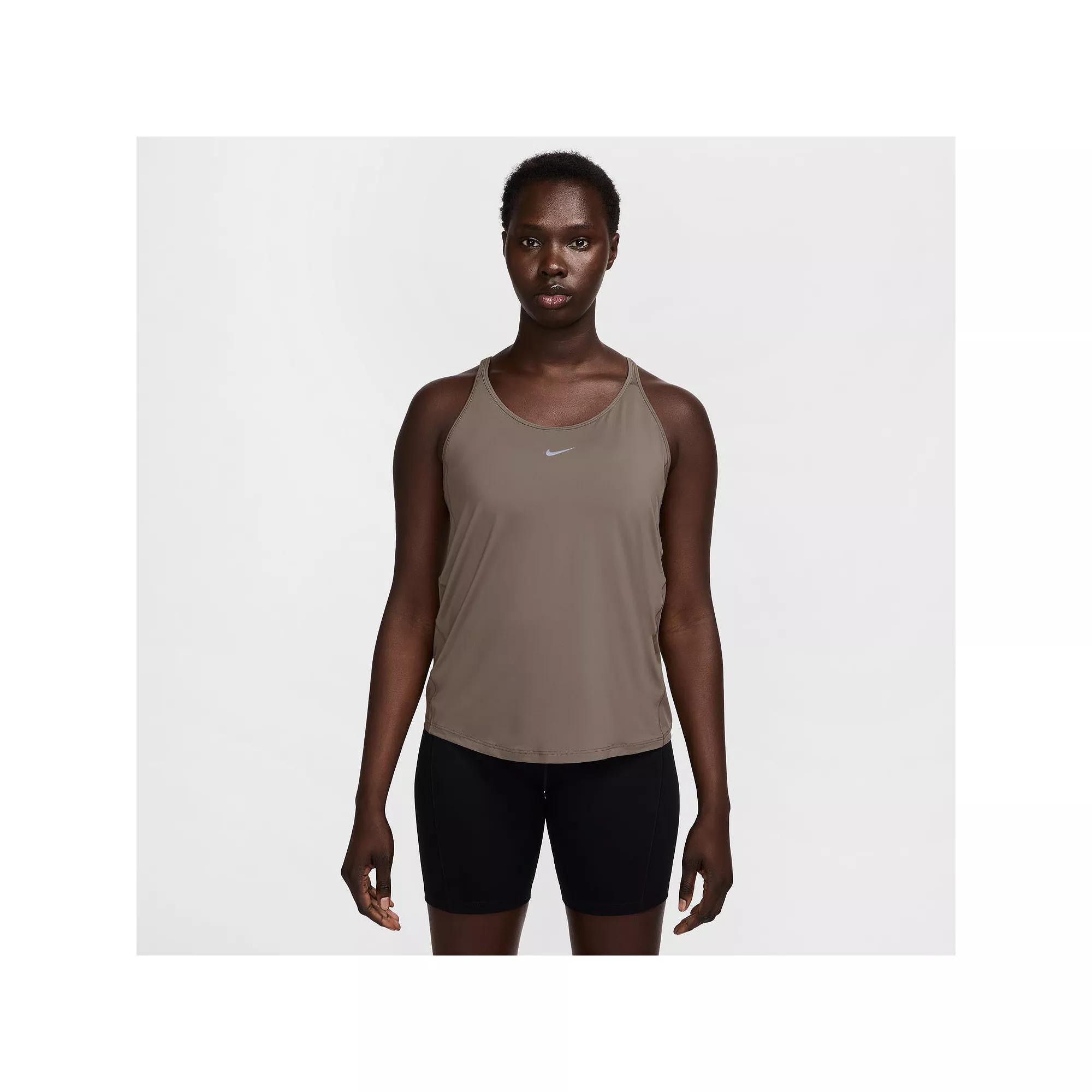 Women's Nike One Classic Dri-FIT Strappy Tank Top, Size: XS, Mink Brown Product Image