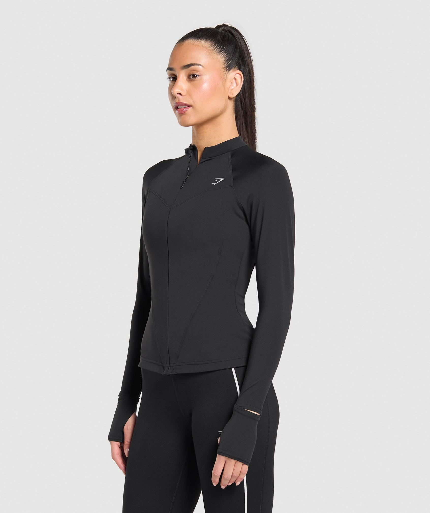 Gymshark Running Full Zip Jacket - Black Female Product Image