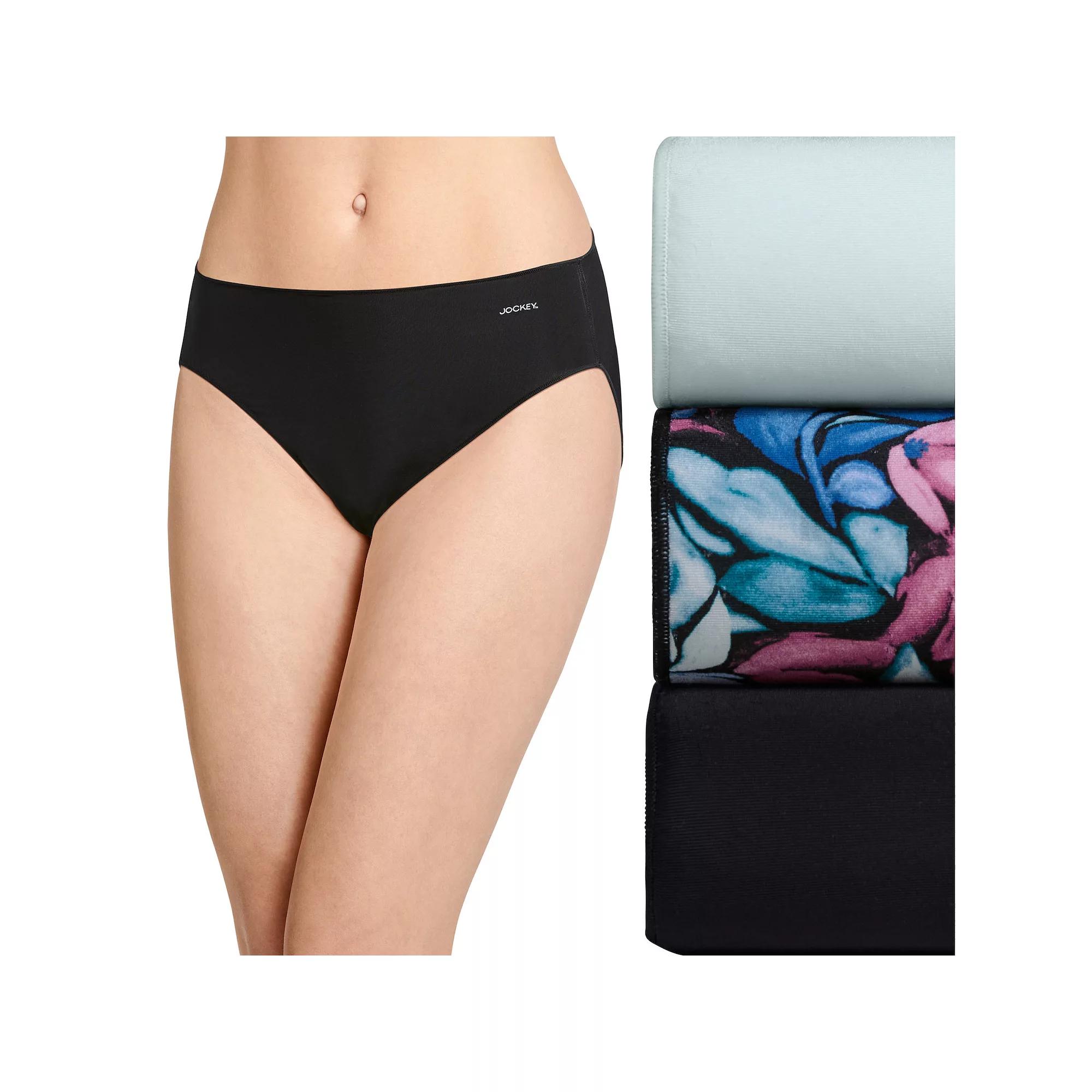 Women's Jockey® No Panty Line Promise® 3-Pack Bikini Panty Set 1770, Watercolor Diamonds Product Image