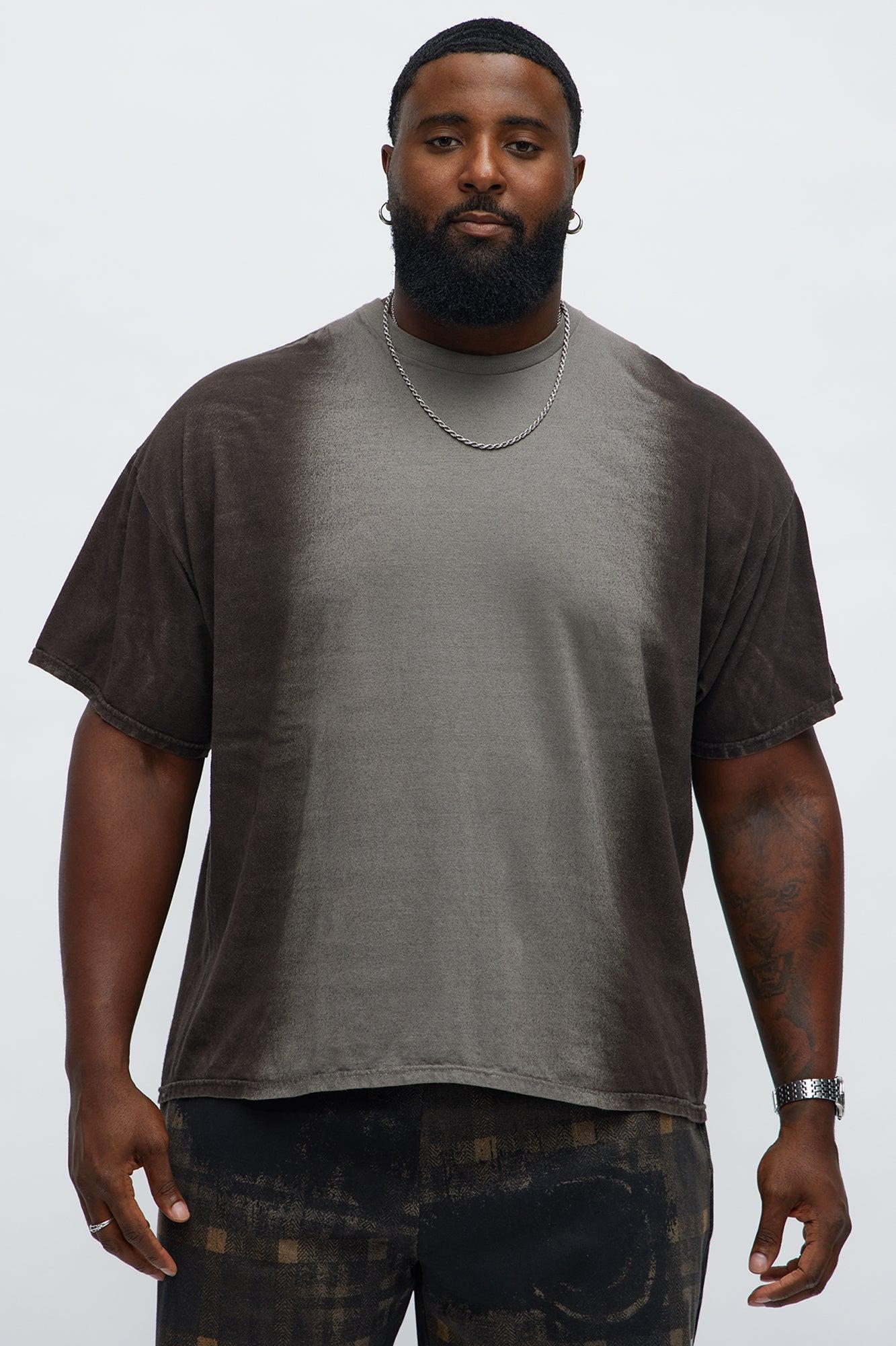 Split Up Washed Tee - Dark Brown Male Product Image