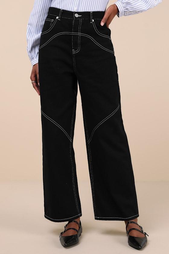 Coveted Element Black Twill Carpenter Pants Product Image