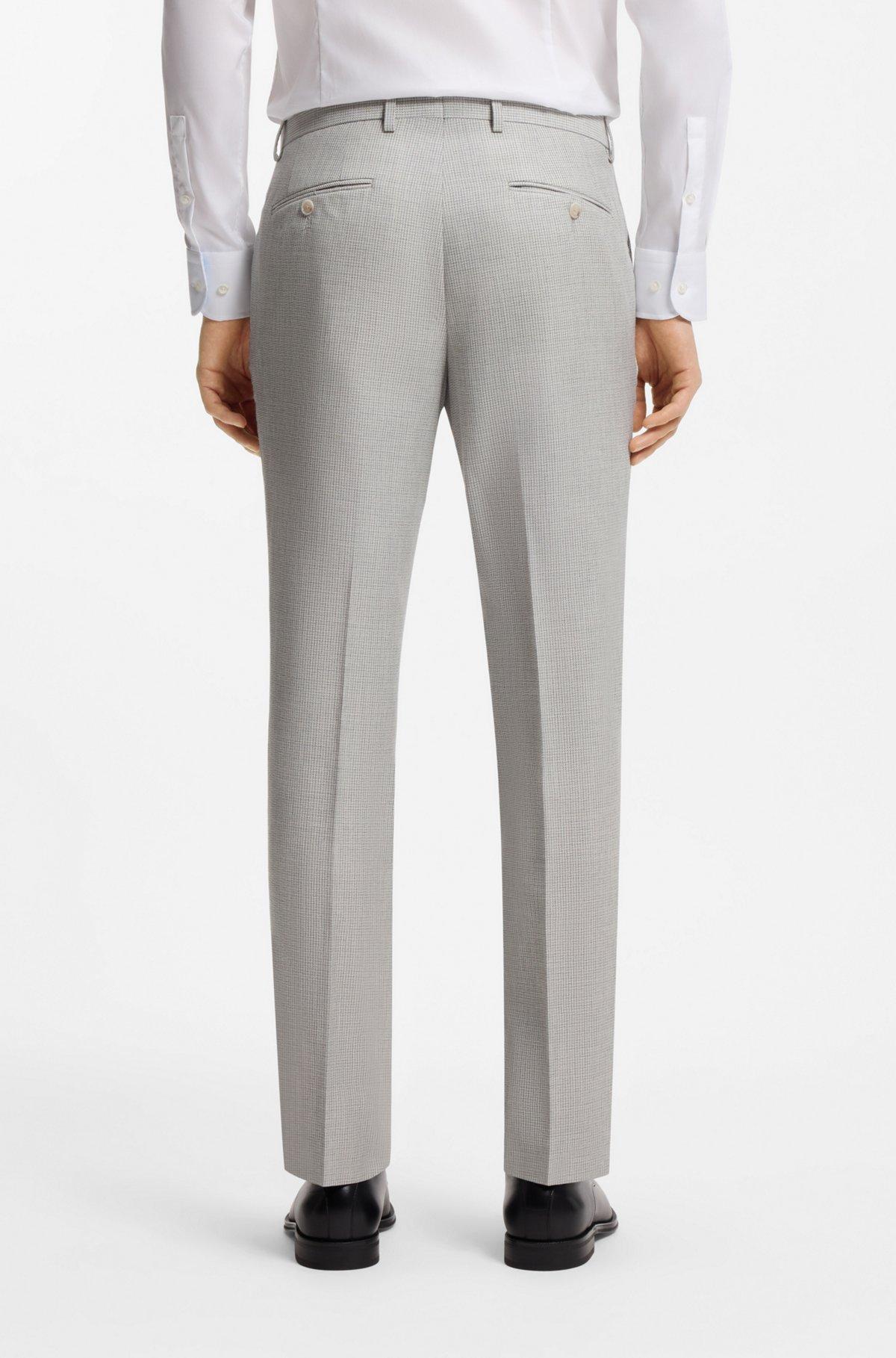 Two-piece slim-fit suit in cotton and virgin wool Product Image