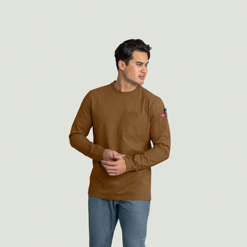 Red Kap Men's Slim Fit Cotton Long Sleeve Pocket T-Shirt Product Image