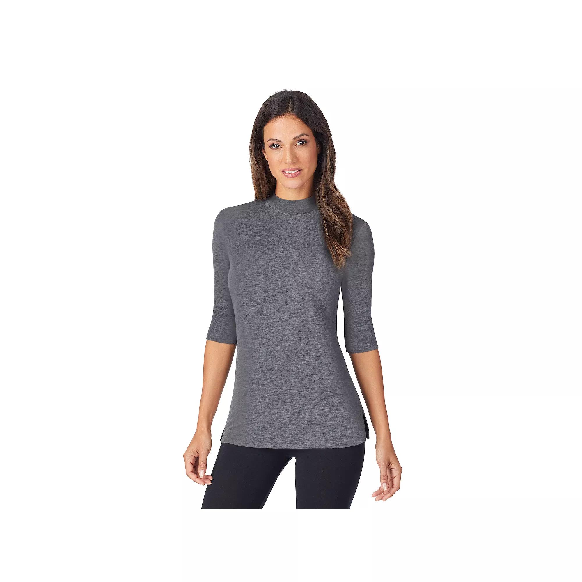Women's Cuddl Duds® Softwear with Stretch Elbow Sleeve Mockneck Top,  Product Image