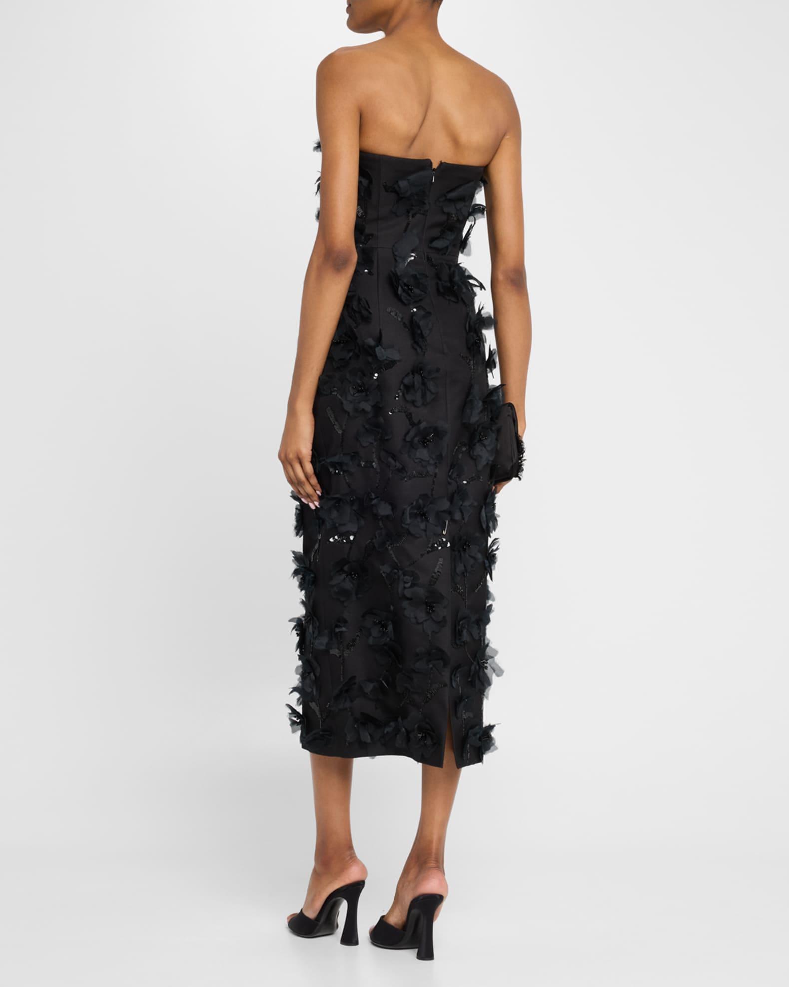 Floral Hand Embellished Strapless Sheath Dress Product Image