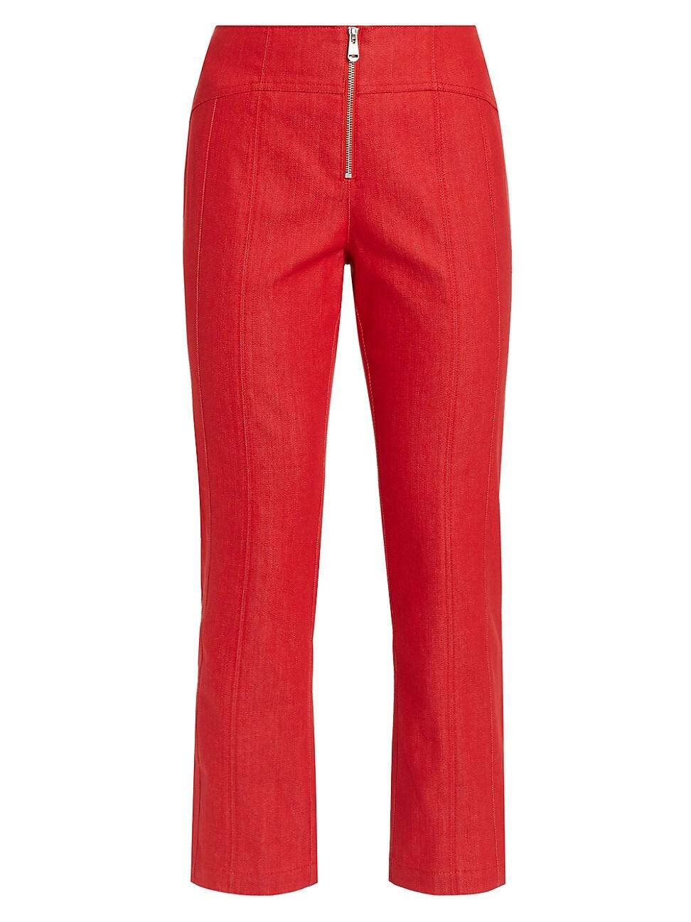 Womens Loren Front-Zip Crop Pants Product Image
