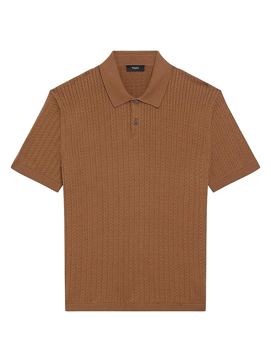 Mens Cable-Knit Polo Shirt Product Image